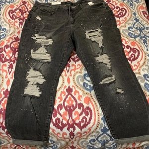 Judy Blue black distressed boyfriend jeans 20W